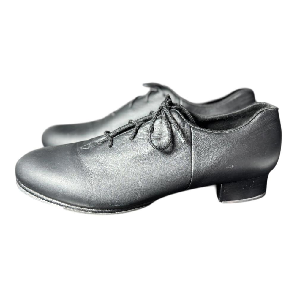 Bloch Womens Black Leather Tap Shoes Lace Up Dance Character Heels Sz 12m